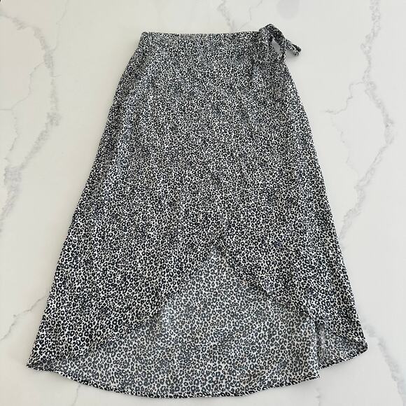 American Eagle Wrap Midi Skirt Womens Medium Leopard Print - Picture 1 of 9